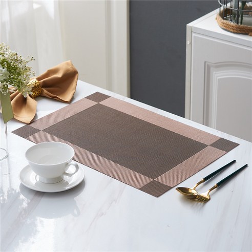 라온투유 북유럽 모던 테이블매트 4p, 02 브라운, 300 x 450 mm