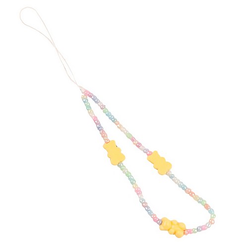워너프 쏘 해피 휴대폰 스트랩, 캔디 옐로우 베어, 1개