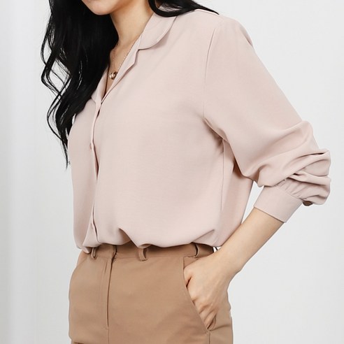 인비비드 여서용 로맨틱 데이 오픈 셔링 카라 블라우스 F11I7_ib5359