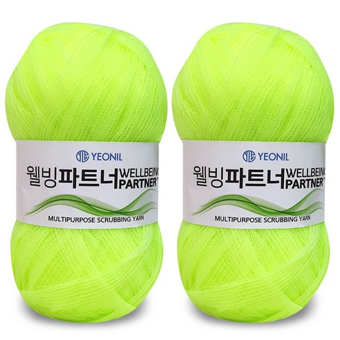 니뜨 웰빙파트너 수세미실 60g x 2p, 22 네온, 1세트