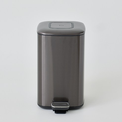 EKO 글로시큐브 페달 휴지통 12L, BLACK STAINLESS