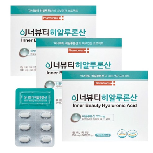 팜크로스 이너뷰티 히알루론산 30g, 3개