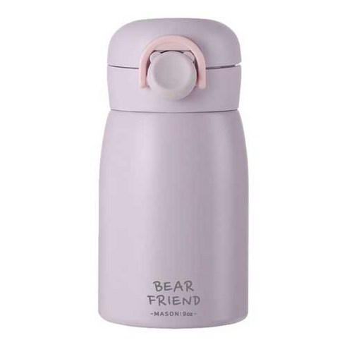 푸코 베어 프렌드 원터치 보온병, 260ml, 퍼플