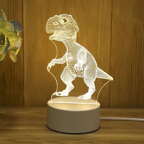 쿼르디 LED 아크릴 3D 무드등 USB 터치 스위치 7컬러 공룡