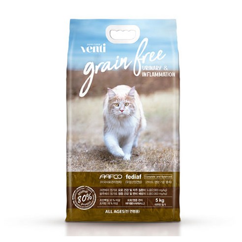 벤티 고양이 그레인프리 요로 염증 관리 사료, 닭, 5kg, 1개