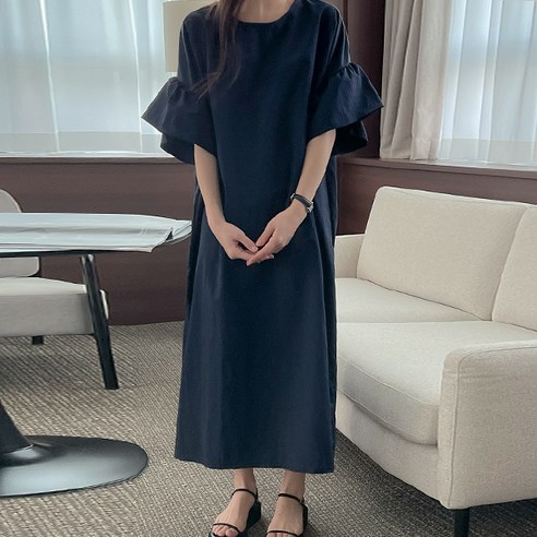 봉봉스토리 윈드블로잉 소매날개 원피스 임부복