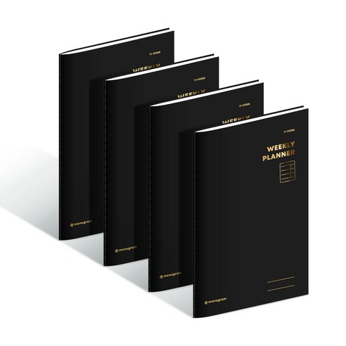 모노그램 16WEEKS 위클리 플래너 4개 MG-0045, 퓨어 블랙