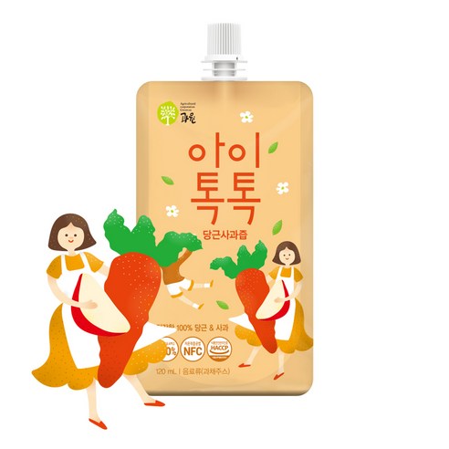 자연의 건강함을 담은 아이톡톡 당근사과즙으로 우리 아이 건강을 지켜주세요.