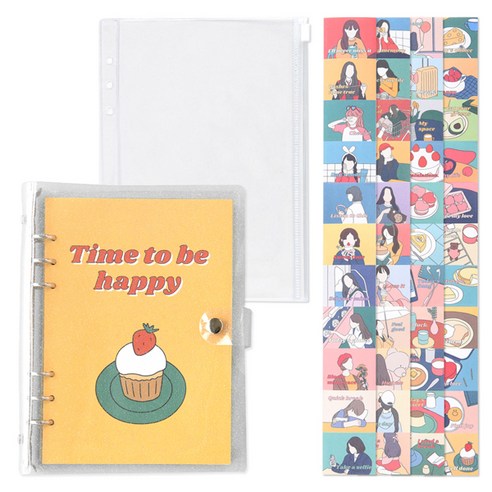 모노라이크 폴인뉴트로 Ver.2 6공 다이어리 만년형 세트, 04 Time to be happy