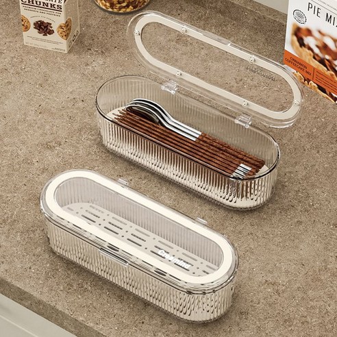 투명한 아름다움으로 주방을 밝히는 모나코올리브 클리어 테이블 수저함