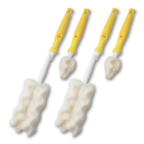 베이비베어 엠보 젖병솔 + 젖꼭지솔 세트, 옐로우, 2세트