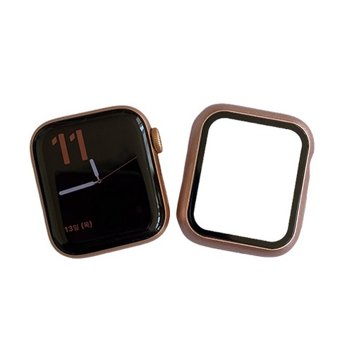 지구촌마트 애플워치 하이브리드 풀커버 TPU 케이스 40mm, 글램핑크