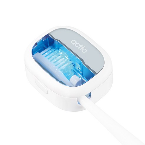 엑토 UVC LED 충전식 휴대용 무선 칫솔 살균기 TBS-02, 화이트