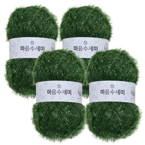브랜드얀 마음 수세미 뜨개실 4p, 24 올리브카키