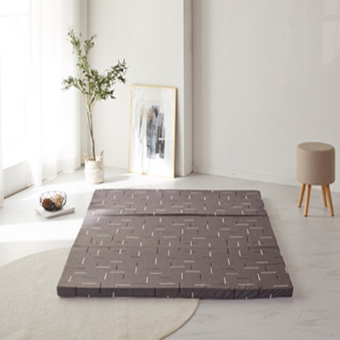 접이식매트리스  SKYSHOP 3단 접이식 매트리스, 모던 브라운