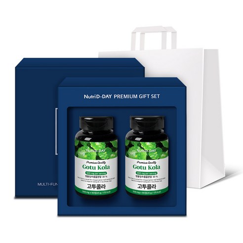 뉴트리디데이 병풀추출분말 고투 콜라 타블렛 45g 선물세트 + 쇼핑백, 2개, 90정