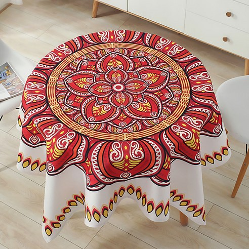 알럽홈 솔리디티 라운드 패턴 식탁보, TYPE9, 85cm