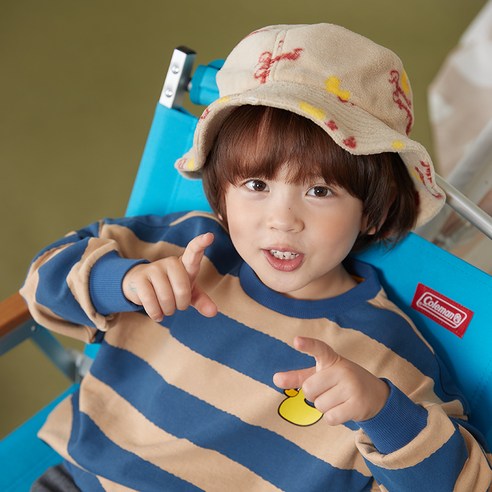 아동용 이큅먼트 로고패턴 플리스 버킷햇