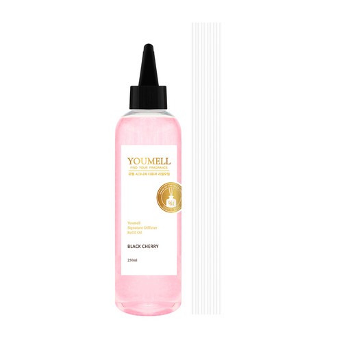 유멜 시그니처 디퓨저 리필오일 + 섬유스틱 5p, 블랙체리, 250ml