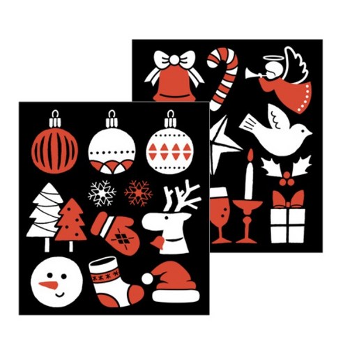 환타스틱스 반짝이 X MAS 해피데이 스티커 GS-5704 2p, 혼합색상