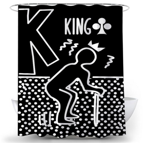 카드블랙 샤워커튼 왕 180 x 200 cm, 1개
