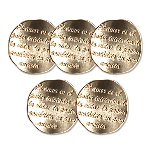 코트 가디건 단추 아트피 18mm, 골드, 5개