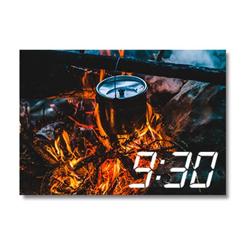홈마인 LED 캔버스 프린팅 액자 시계 캠핑, A3-HM-CAMPING-14