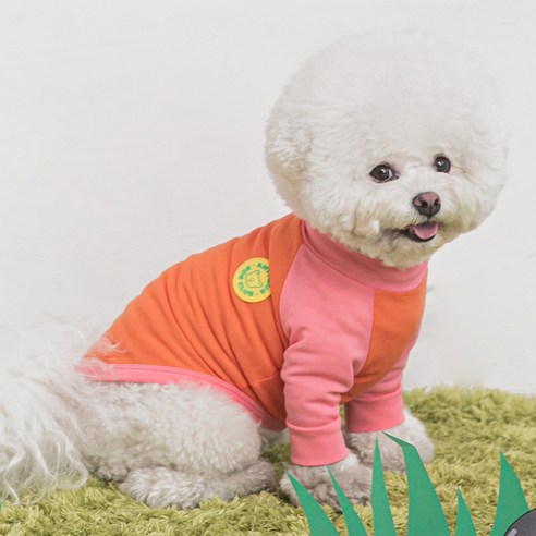 바잇미 반려동물 안티버그 쿨가드 티셔츠, 오렌지, 1개