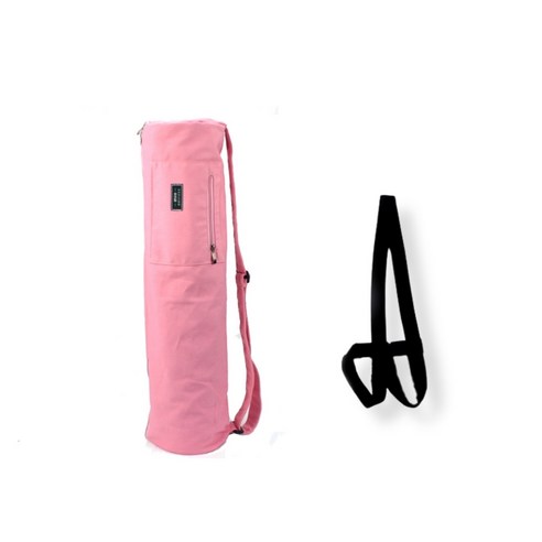 퓨어컬러 대용량 요가매트 가방 + 요가매트 스트랩 세트 B12, 핑크