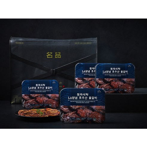 청와식탁 LA양념 꽃갈비 (냉동), 500g, 4개