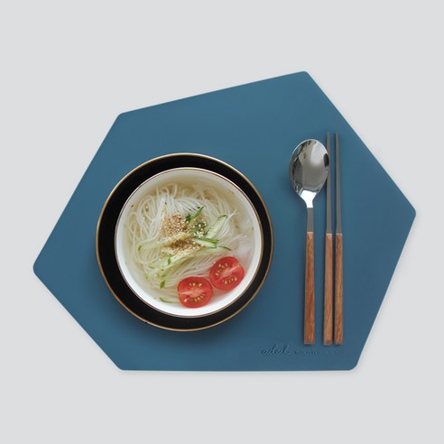 에이드엘 미니 실리콘 테이블매트 폴리곤, 터키블루, 350 x 274 mm