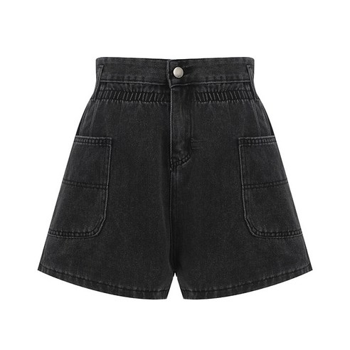 비엔엑스 여성용 빅 포켓 주름 데님 숏 팬츠