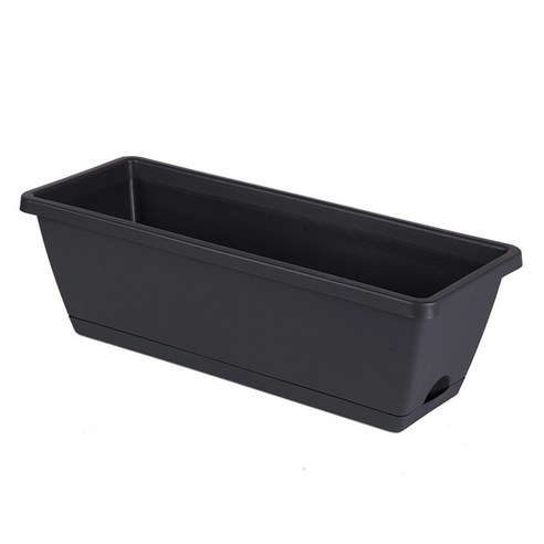 엘쏘 직사각형 화분 + 물받침 세트, 차콜