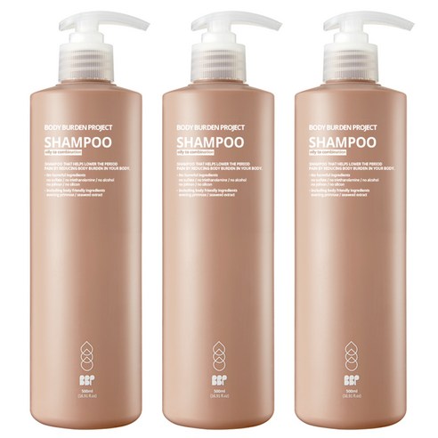 바디버든프로젝트 건성 샴푸 로즈마리향, 3개, 500ml