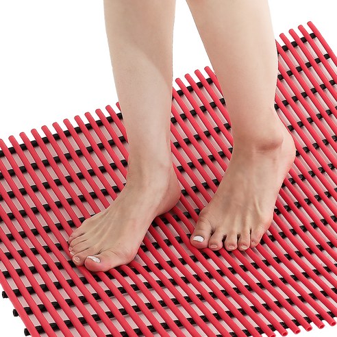 컴포리빙 욕실 미끄럼방지매트 일반 90 x 200 cm, 빨강, 1개