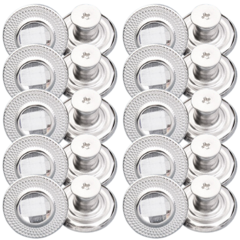 신형 바지수선 요술단추, 실버패턴, 10개