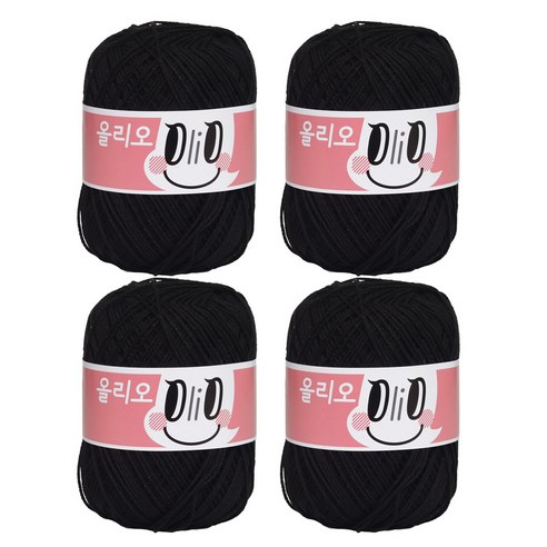 yarna 올리오 실, 739 리얼블랙, 4개