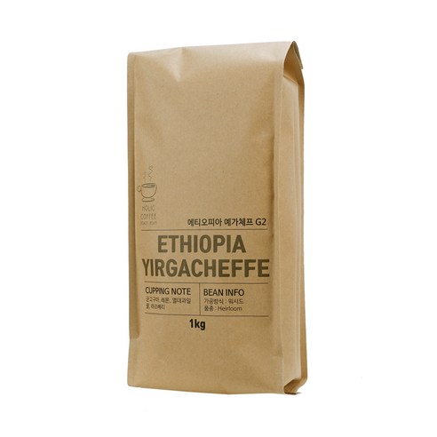 커피홀릭 에티오피아 예가체프 G2 원두, 홀빈(분쇄안함), 1kg
