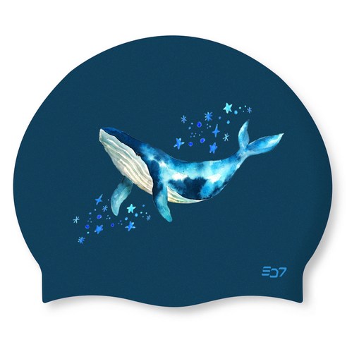 SD7 실리콘 꿈꾸는 고래 수모, 블루, 1개