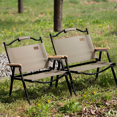 로티캠프익스트림 경량 로우 캠핑 의자 2p + 전용가방 2p 세트, 탄, 1세트