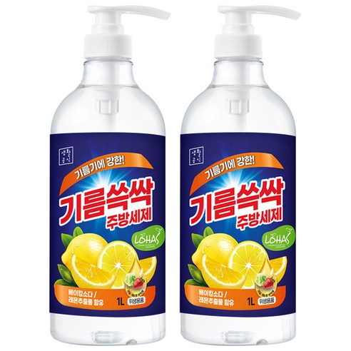 생활공식 기름쓱싹 주방세제, 1L, 2개