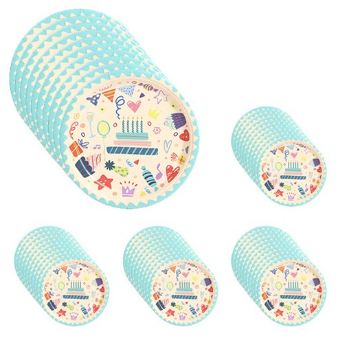 파티해 생일 파티접시 아이콘 18cm, 5세트, 10개입