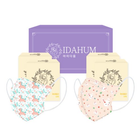 IDAHUM 유아용 캐릭터 마스크 2종 x 20p 세트