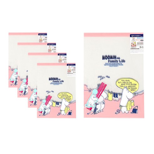 금홍팬시 무민 볼륨형 포장 봉투 대, 핑크, 5세트