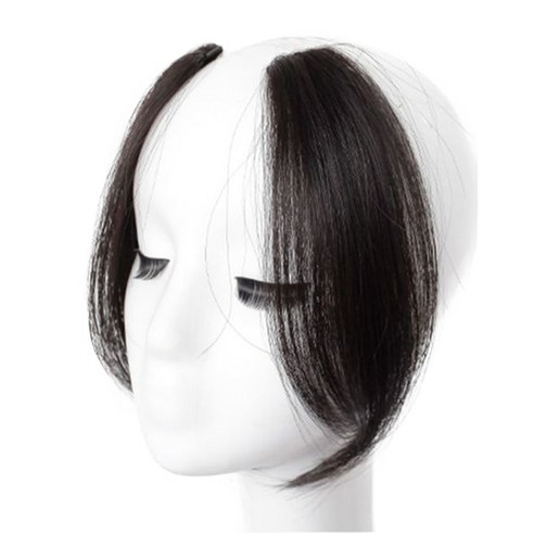 하이유니 와이드 사이드 뱅 앞머리 헤어피스 25cm, 네츄럴블랙, 2개