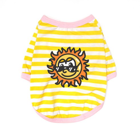 블랭크도그 강아지 써니 티셔츠, YELLOW
