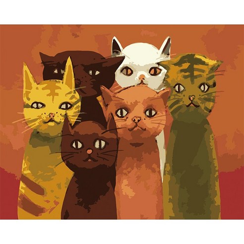 아이엠미니 DIY 명화 그리기 30 x 40 cm, 고양이 가족