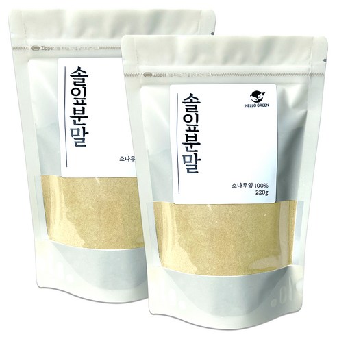 헬로우그린 국내산 솔잎분말, 220g, 2개