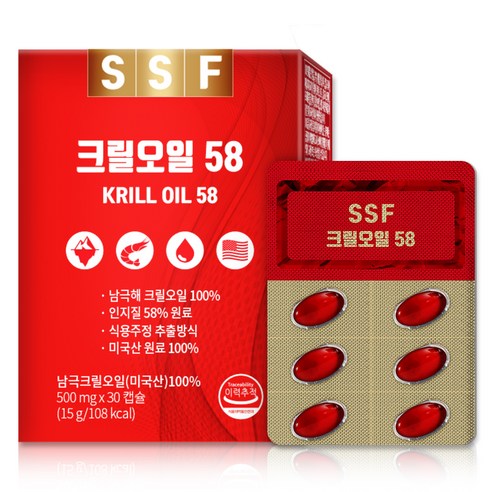 순수식품 크릴오일 58, 30정, 1개