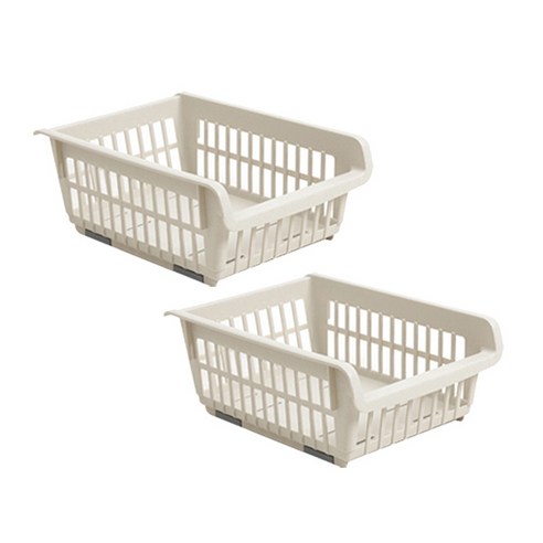 코지 스테커블 바스켓, 아이보리, 2개